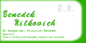 benedek milkovich business card